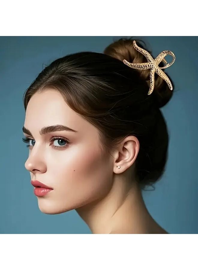 Silver Large Metal Hair Clip Bohemian Starfish Fashion Women Accessory Daily Wear - Image 2